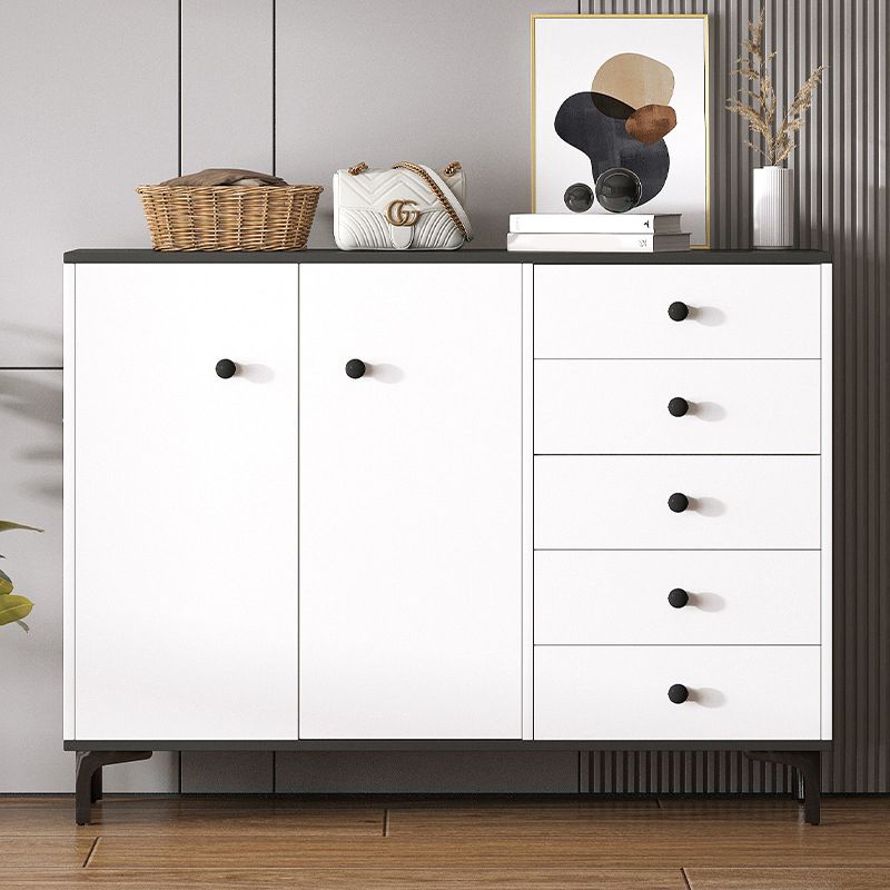 Glam Solid Wood Storage Chest Bedroom Chest in White with Drawers