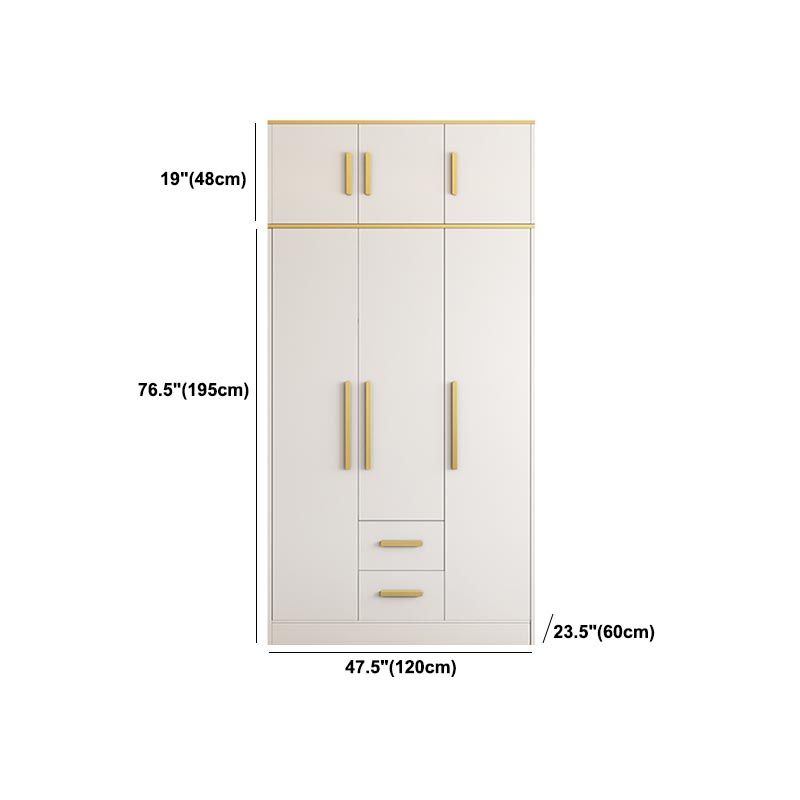 Contemporary Style Wardrobe Wooden Cloth Rod Included Wardrobe Closet for Bedroom