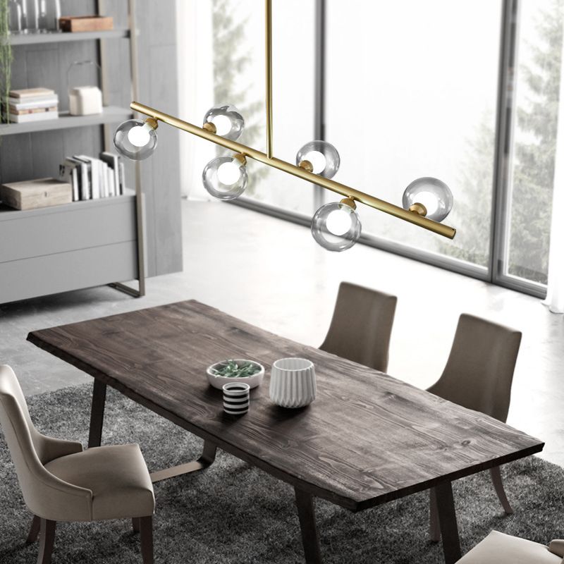 Simplicity Island Lighting Fixture Glass Shade Hanging Light for Dining Room