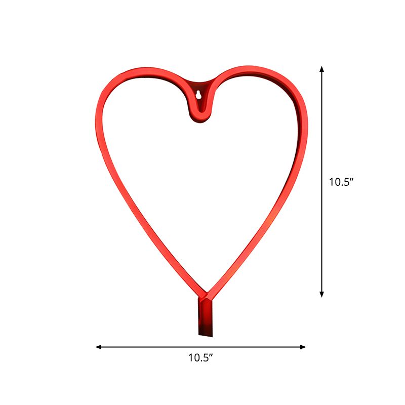 Plastic Loving Heart Wall Night Light Kids Style Plug-in LED White Nightstand Lamp