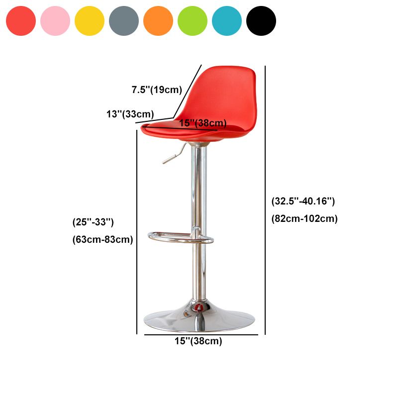 Living Room Nordic Liftable Barstool Leather Bar Stool with Silver Base