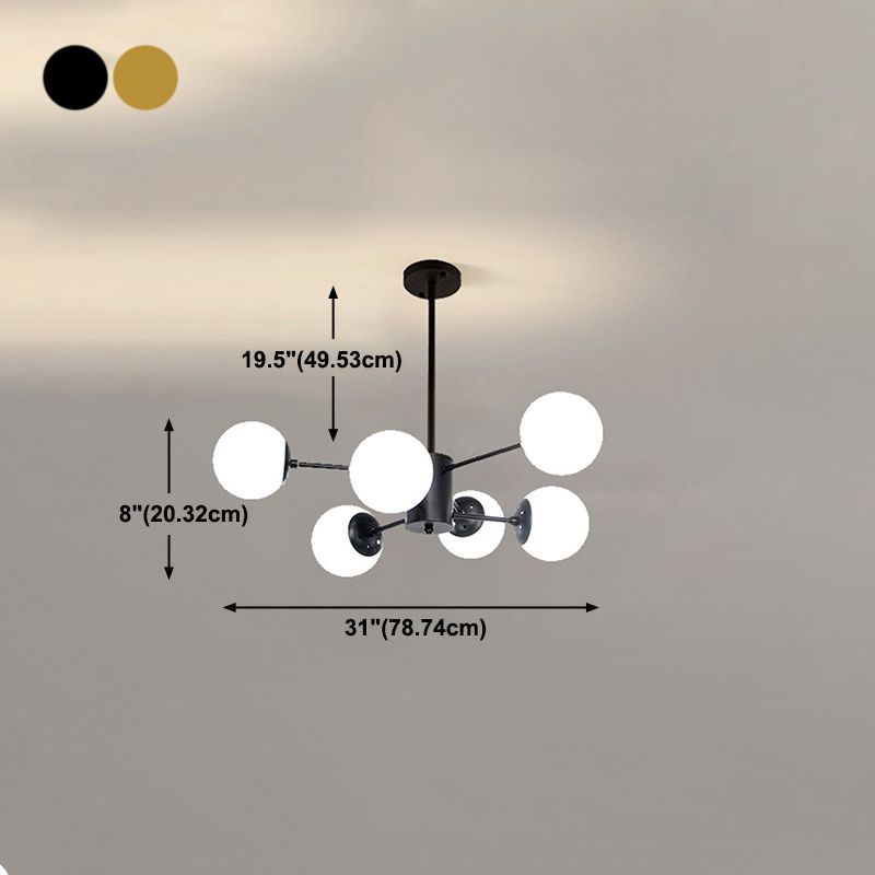 Nordic Globe Chandelier Glass Shade Multi Light Chandelier Pendant for Living Room