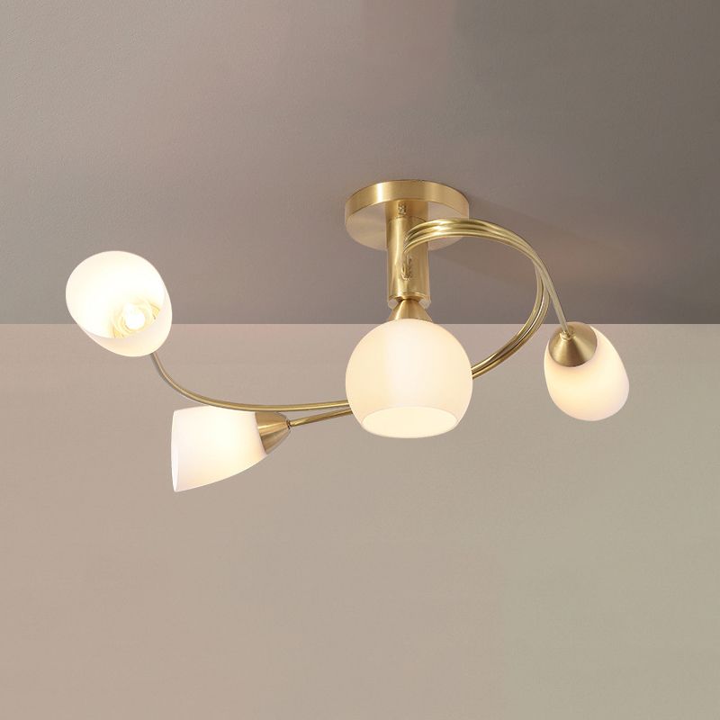 Metal Geometric Flush Mount Lights Contemporary Style 4/6 Lights Flush Ceiling Lights