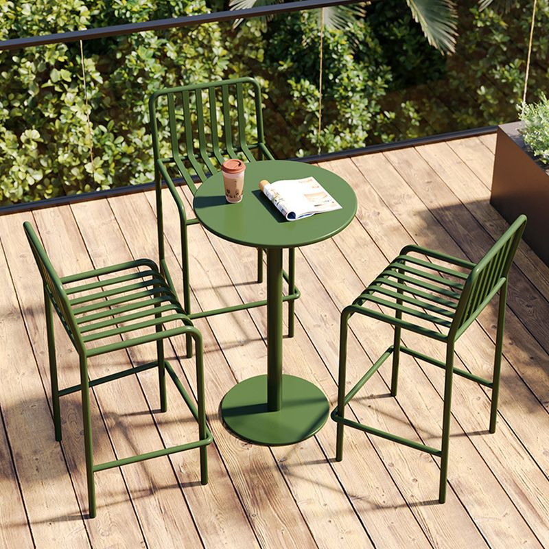 Industrial Armless Bar Stools Metal Dining Stool with Footrest