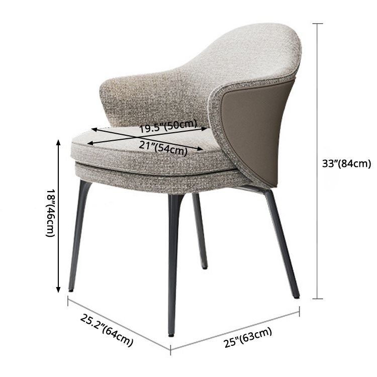 Zeitgenössischer Stil Haus für Hausdämpfer Armstuhl Metal Essstuhl mit schwarzen Beinen