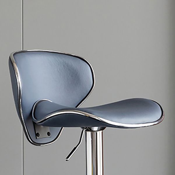 Scandinavian Metal Stool Fabric Upholstered Round Seat Counter Stool in Matte Finish