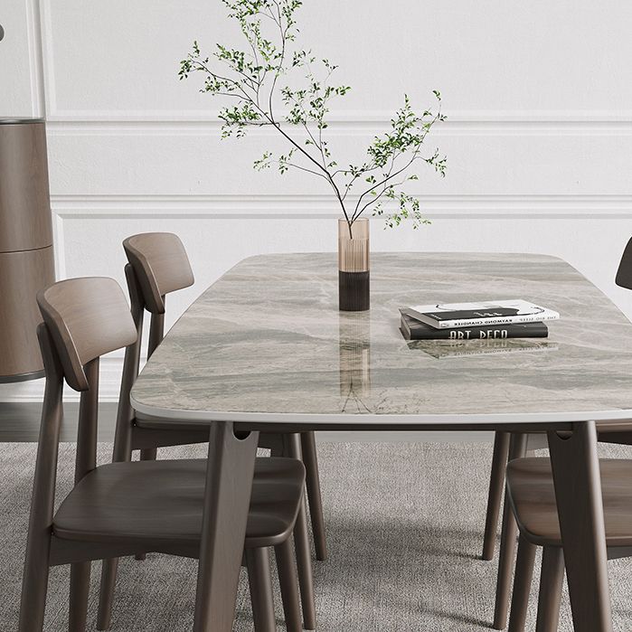 Rectangle Dining Table Oak Solid Wood Base Dining Table with 4 Legs