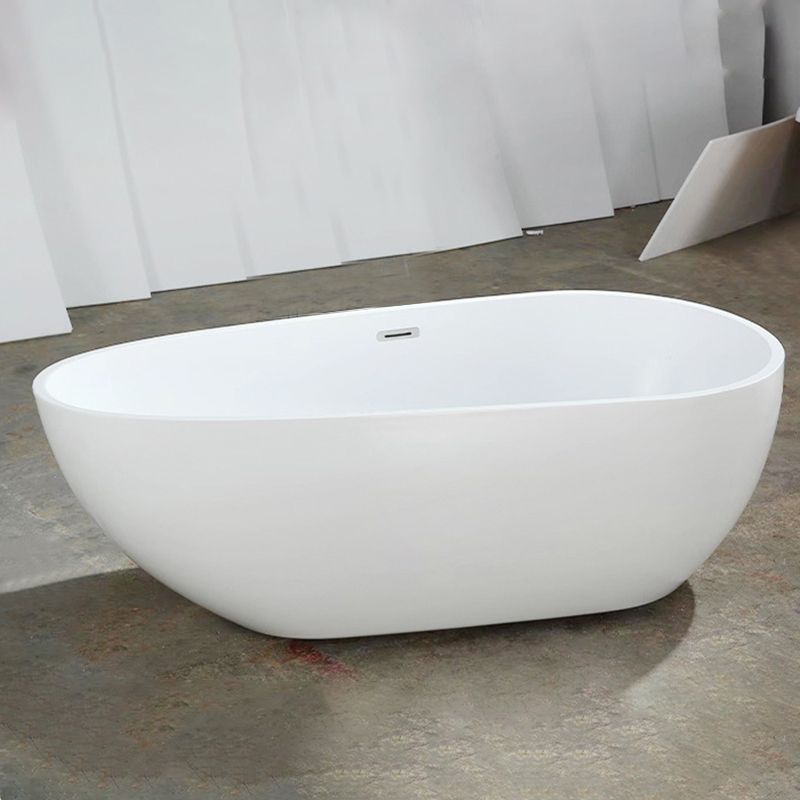 Stand Alone Acrylic Bath Tub White Oval Modern Bathroom Bathtub