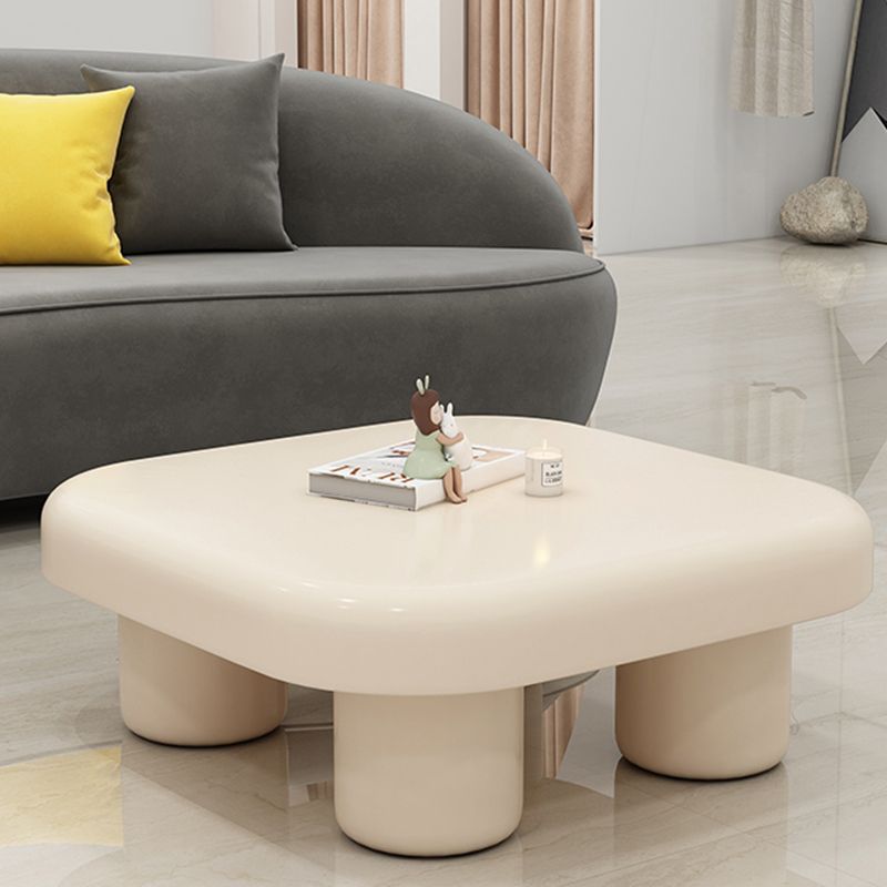 Wood Square Coffee Cocktail Table White 4 Legs Coffee or End Table