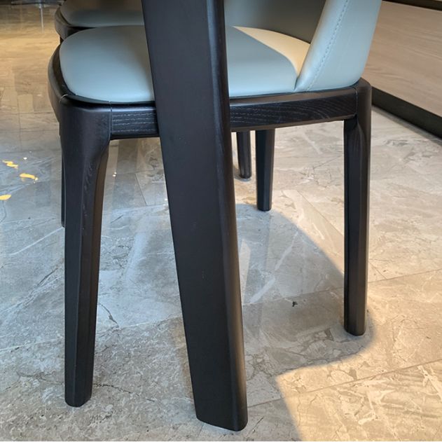 Industrial Stone Top Rectangle Table White and Black Dining Room Table