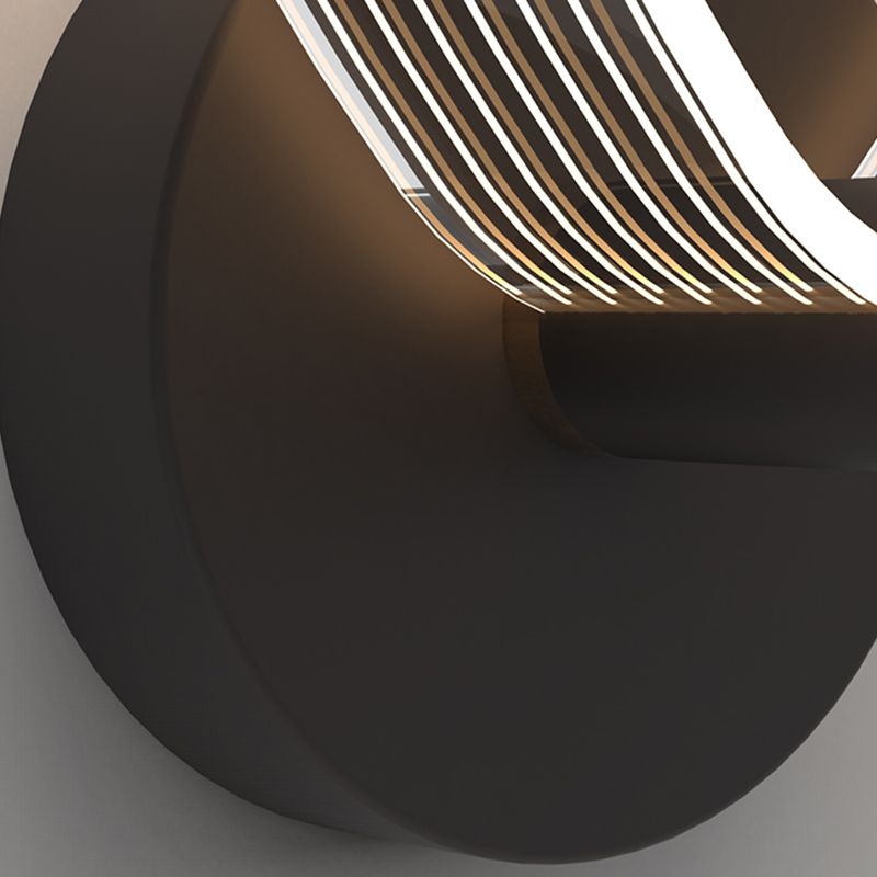 Metal Geometric Wall Light Nordic Style LED Wall Sconce in Black for Bedroom