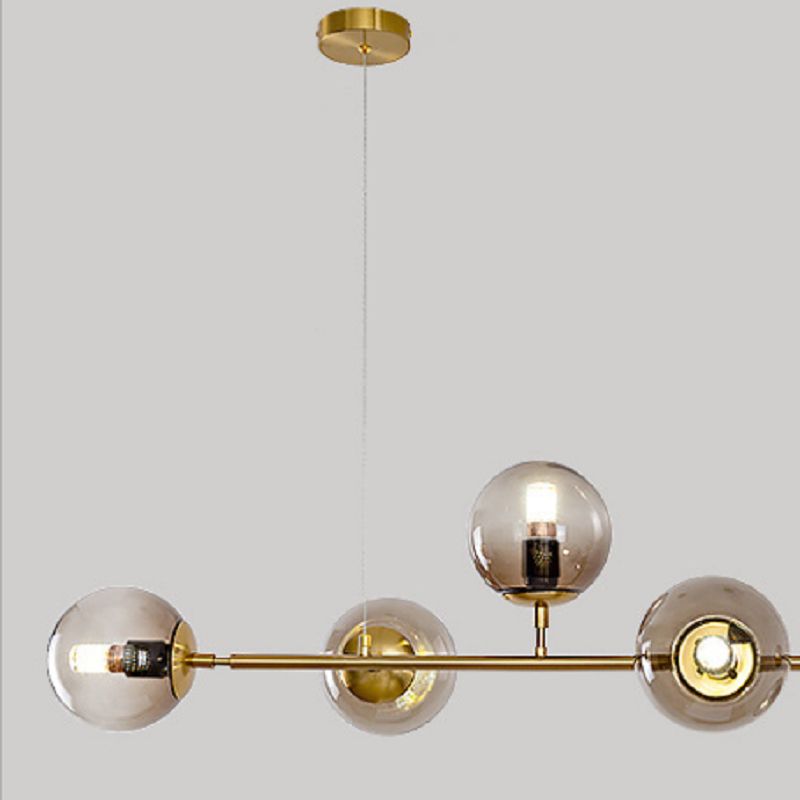 Multi Lights Island Light Modern Island Hanging Light with Glass Shade for Dining Room