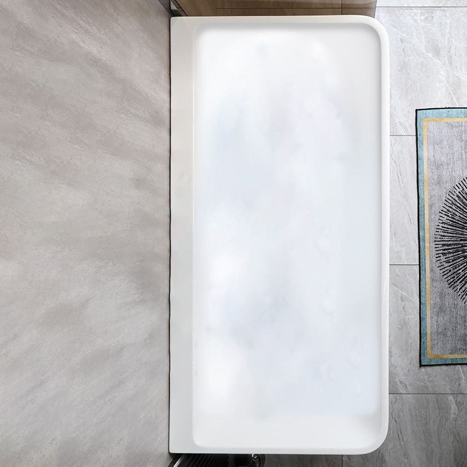 Back to Wall Soaking Bathtub Modern Rectangular Antique Finish Bath Tub