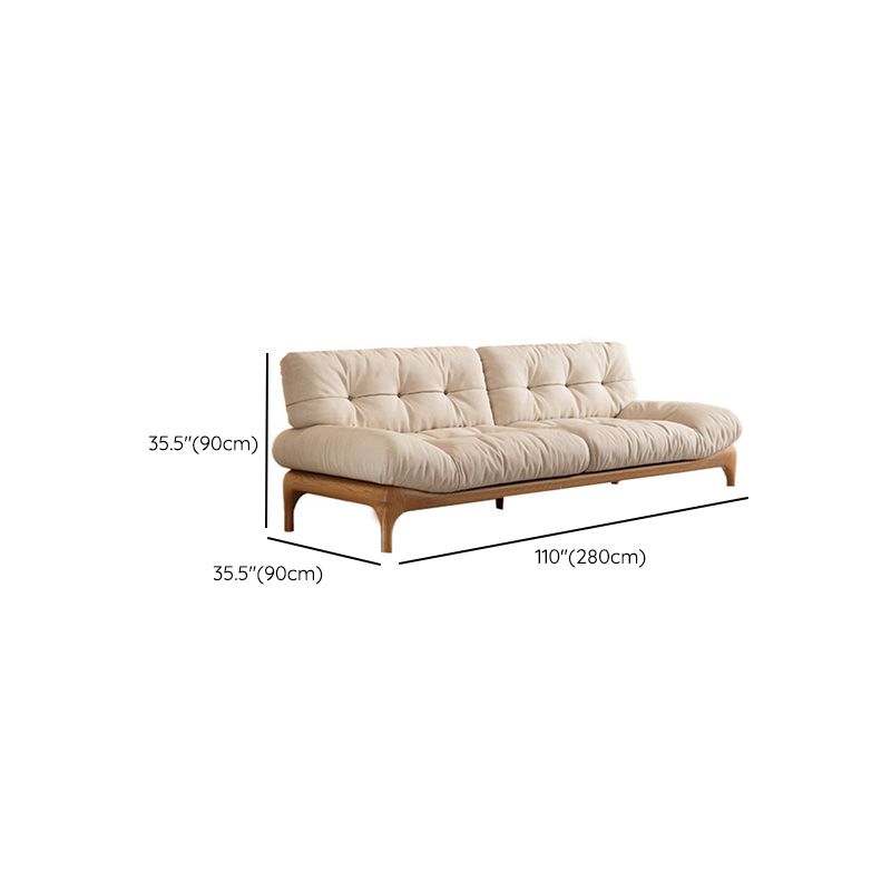 35.43" Tall Fabric Scandinavian Sofa Armless Tufted Back Sofa