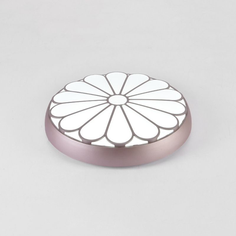 Floral Metal Circular Flush mount Ceiling Lamp Modern Style LED Flush Mount Lighting for Bedroom