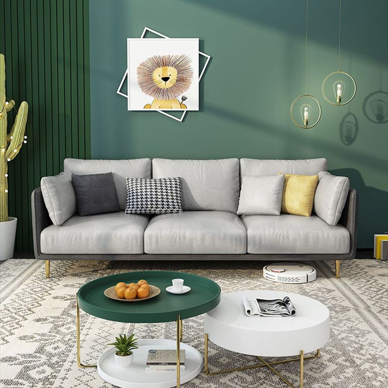 Sofa rembourré en cuir imité avec rembourrage de siège en latex sur le dos de l'oreiller