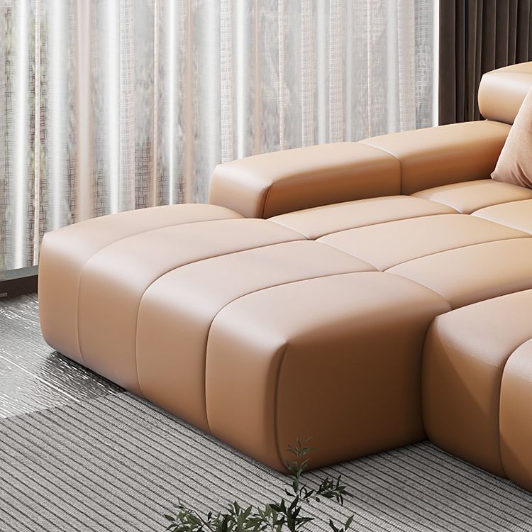 Scandinavian Sleeper Sectional with Tufted Split-Back and Recessed Arm