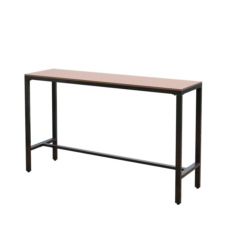 Industrial Faux Wood Pub Table Set 1/5 Pieces Bar Set with Metal Frame