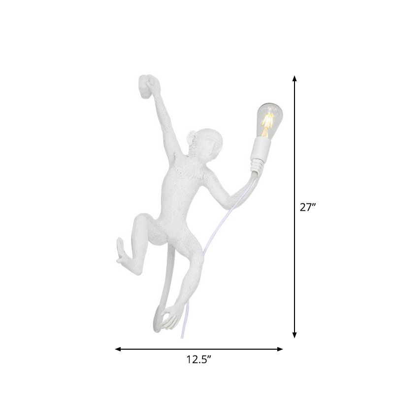 Monkey Monkey Monte Monte Montaggio della parete Art DECO DECO WHITE WALL SCONCE per foyer