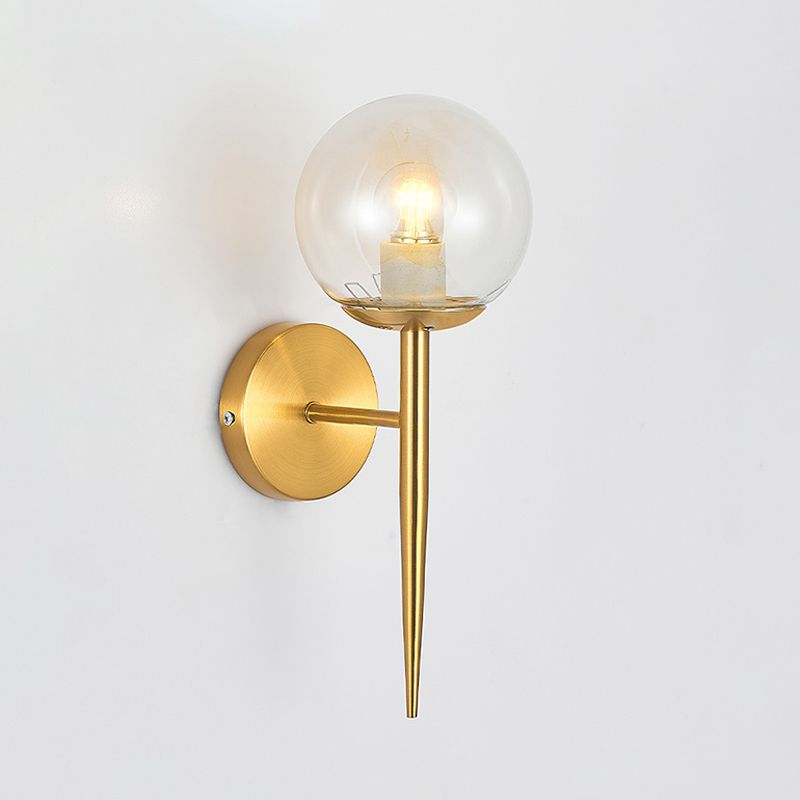 Glass Shaded Bath Vanity Lighting Modernism Metal Golden Light for Bathroom