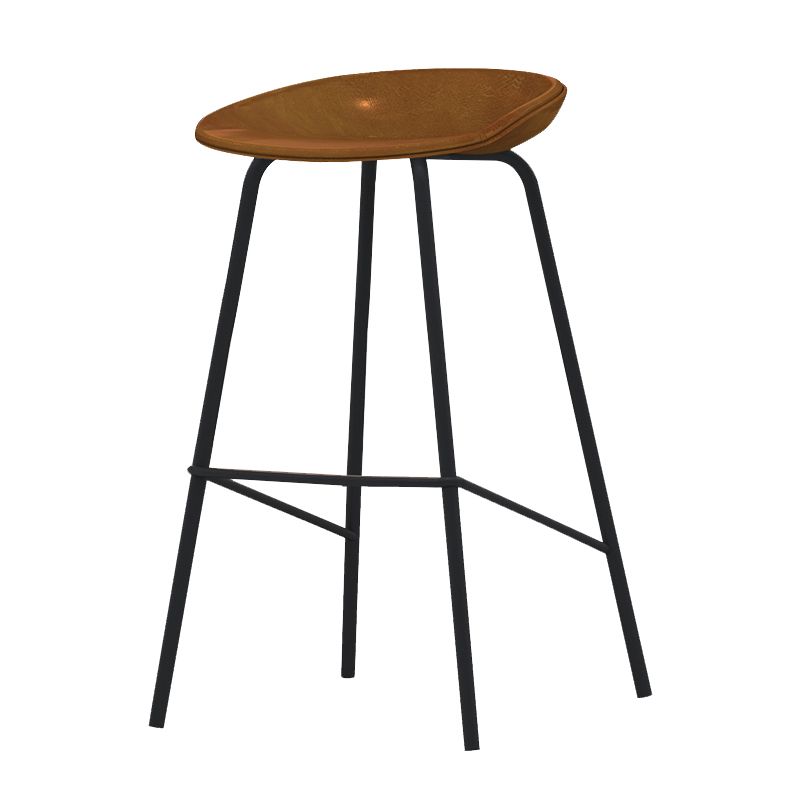 Industrial Indoor Bar Stool Upholstered Bar Stool with Metal Base