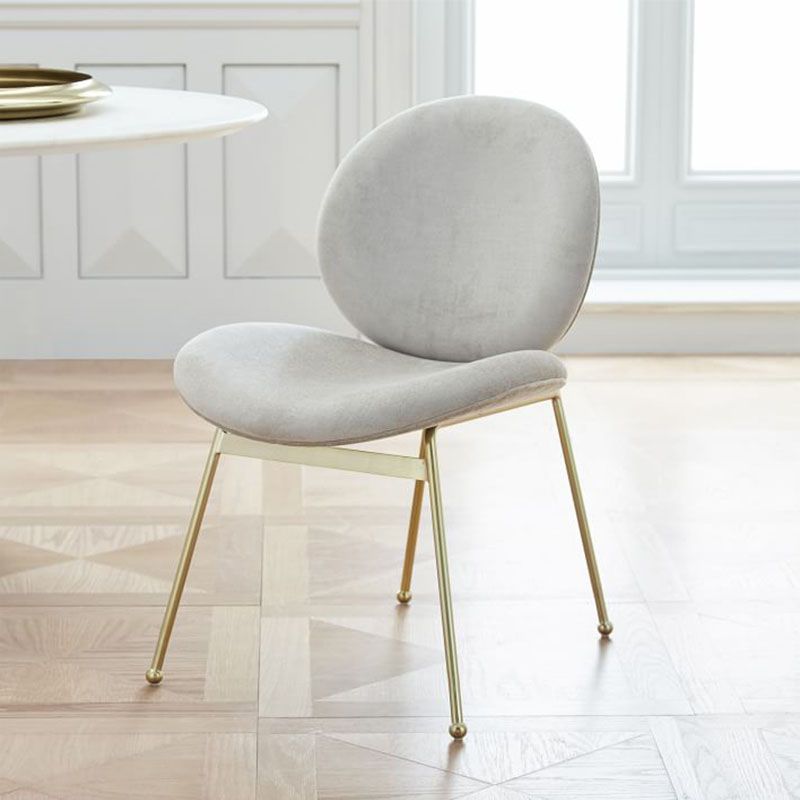 Glam Velvet Dining Room Chairs Metal Dining Armless Chair for Restaurant Use