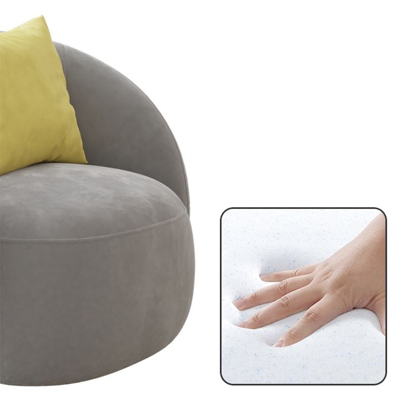 Modern Style Sofa Bed Even Back Armrest No Cushion Back Grey Sofa