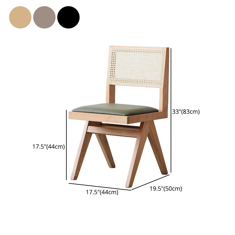 Traditional Dining Chair Wooden Open Back Side Chair for Home