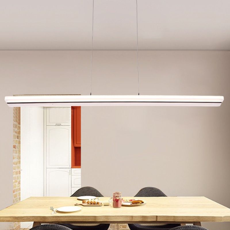 39 "/47" de ancho ultra delgada colgante acrílico lámpara de techo blanco LED moderno en luz cálida/blanca