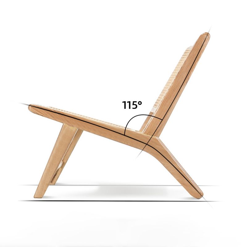 Leather Woven Back Chair Basic Four Leg Lounge Chair for Living Room