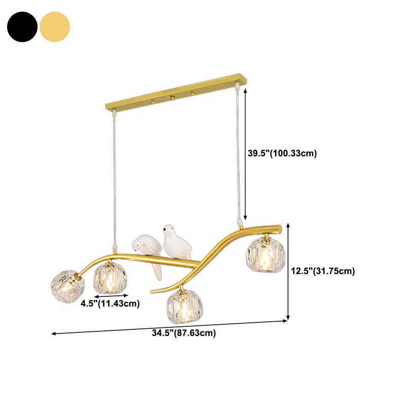 Modern Style Ball Shape Island Pendants 4-Lights Pendant Lights for Living Room