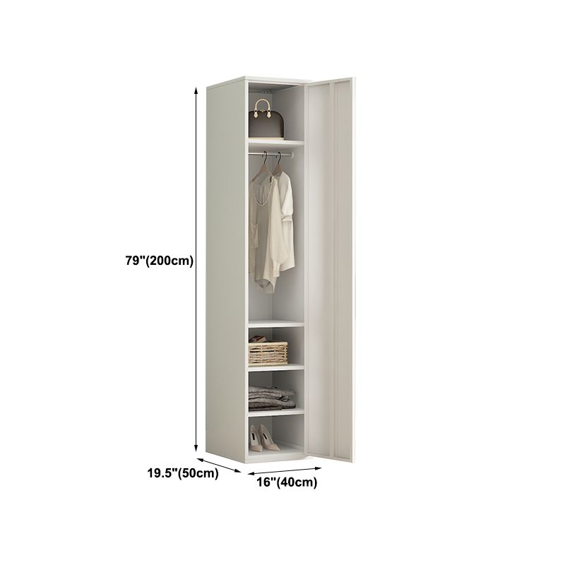 Modern Metal Storage Cabinet for Bedroom Matte Finish Cabinet with Hinged Door