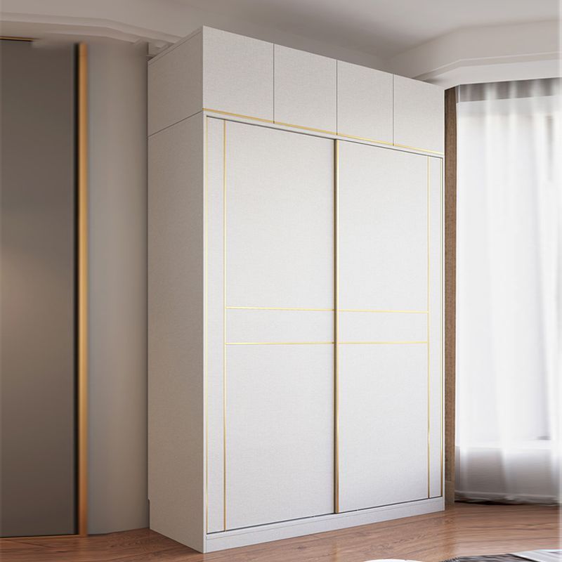 Sliding Wardrobe Armoire with Drawer Wooden Wardrobe Closet for Home