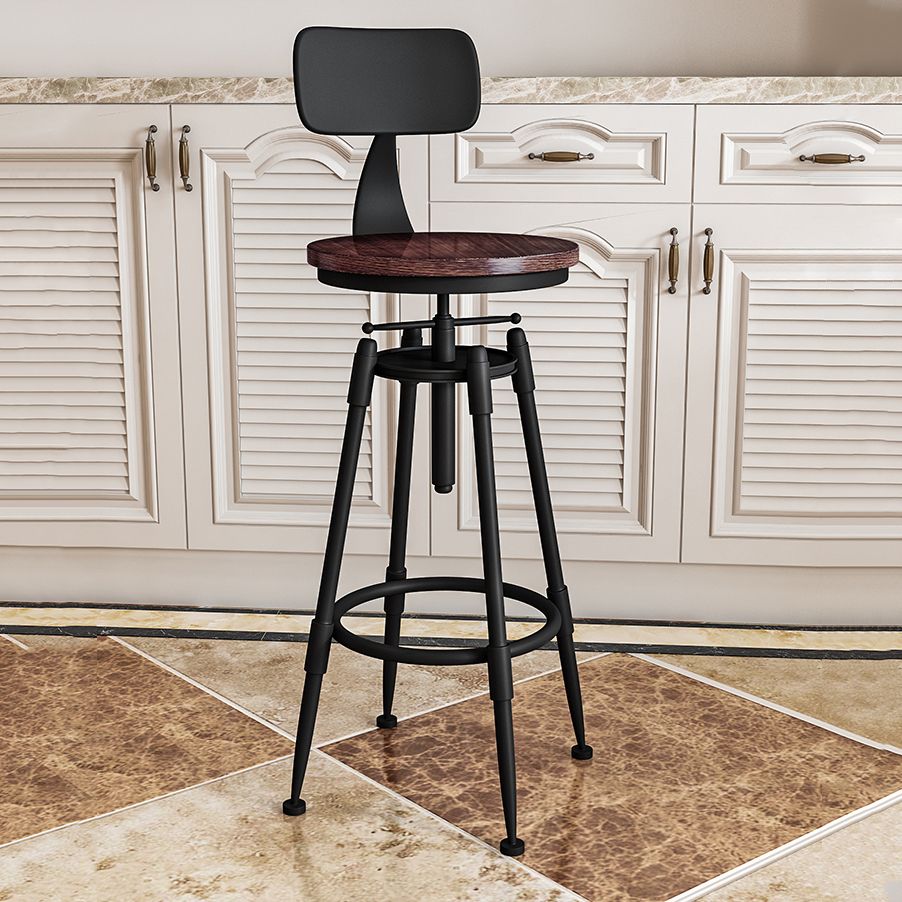 Industrielle armlose hingelbare Counterhocker Iron Restaurant Barhocker mit Pedal