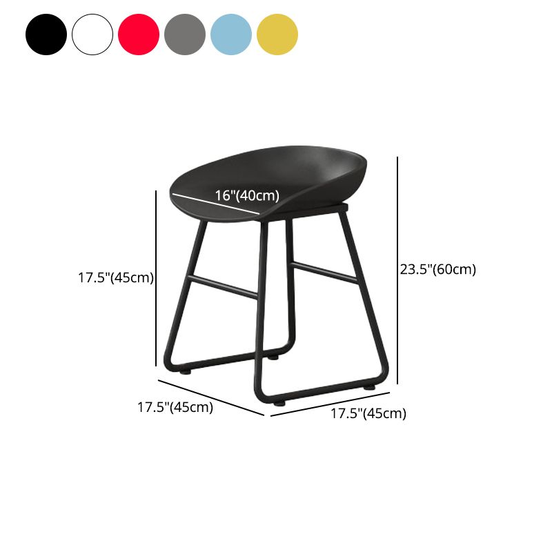 Modern Milk Tea Shop Footrest Barstool Matte Finish Plastic Stool