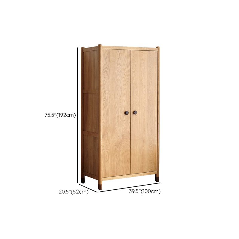 Light Wood Oak with Drawer with Garment Rod Shelved Door Youth Armoire