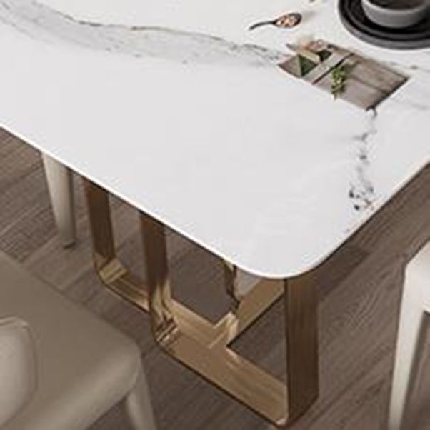 1/2/5/7 Pieces Designer Style Rectangle Dining Set Sintered Stone Top Dinette Table Set