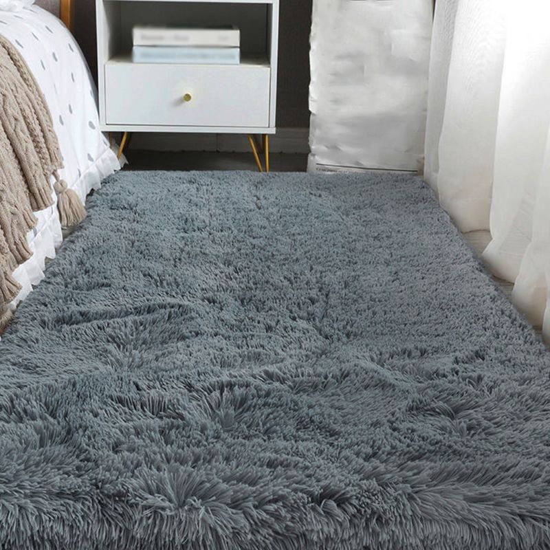 Feste Farbe Plüsch Teppich Polyester Freizeitteppich Waschbar für Schlafzimmer