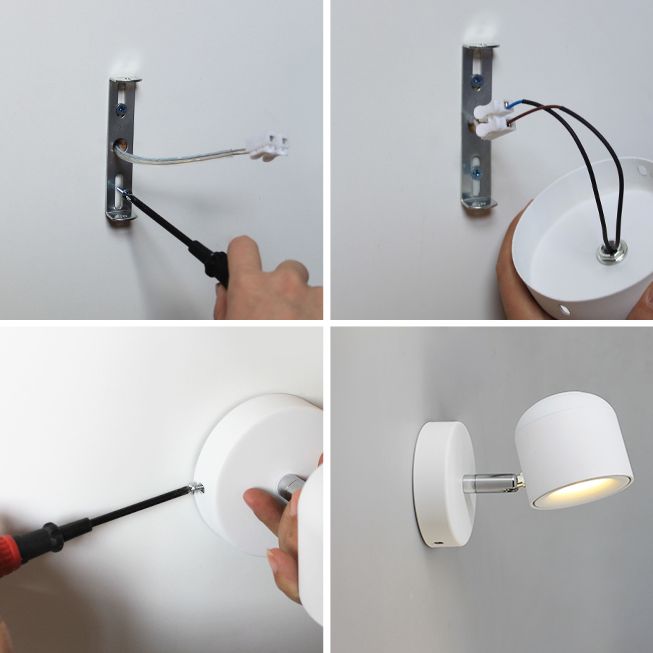 Armed Sconce Light Fixture Modern Minimalist Style Aluminum 1 Light Sconces