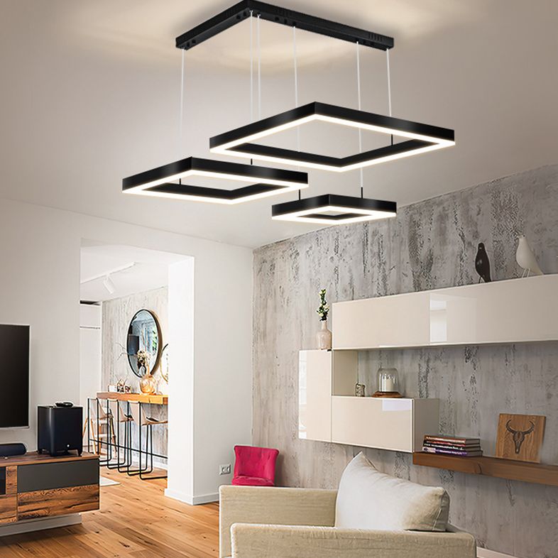 Modern vierkante kroonluchter verlichtingsarmaturen metaal kroonluchter licht