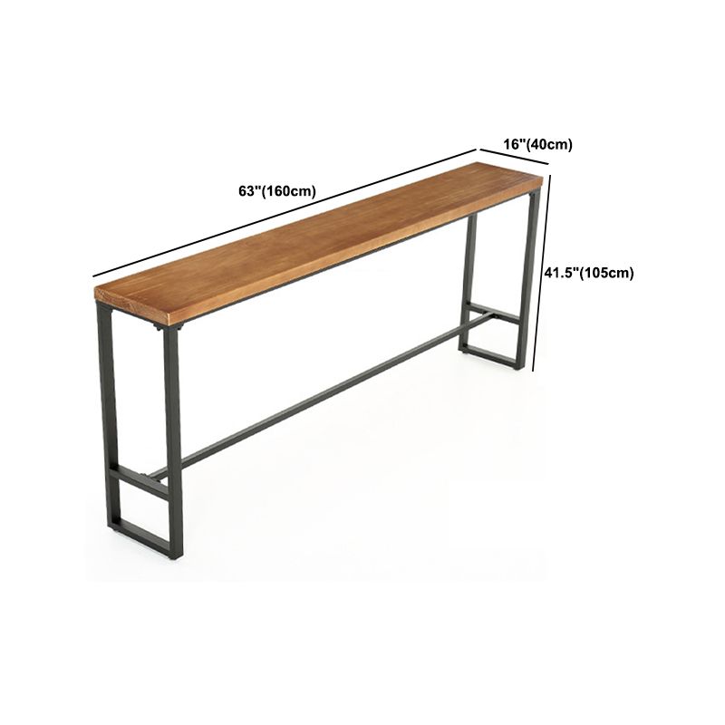Industrial Rectangle Bistro Bar Desk Coffee Shop Trestle Bistro Bar Table