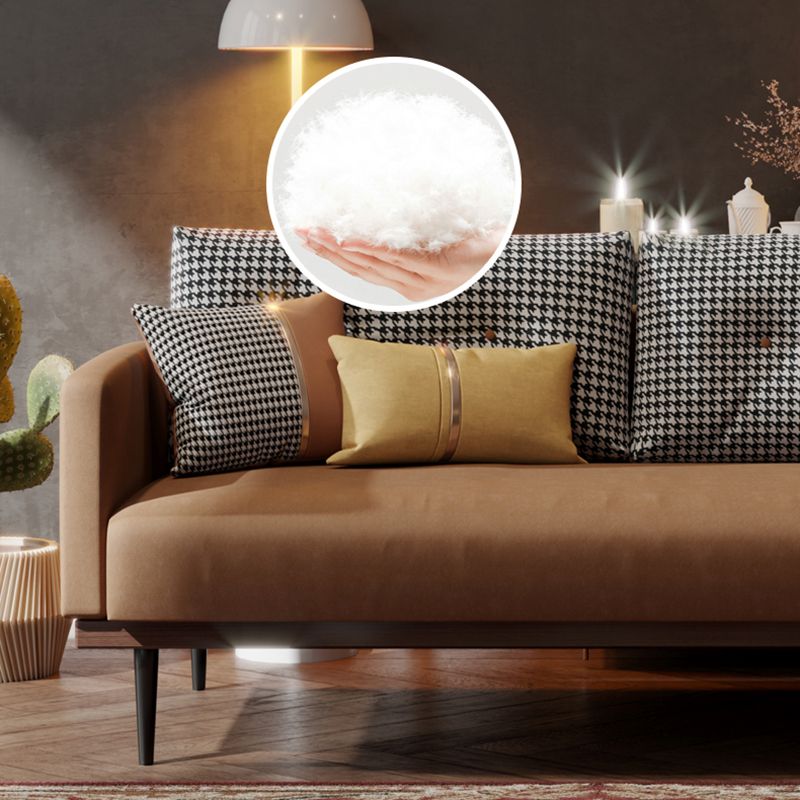 29.5" H Contemporary Faux Leather Square Arm Sofa for Living Room