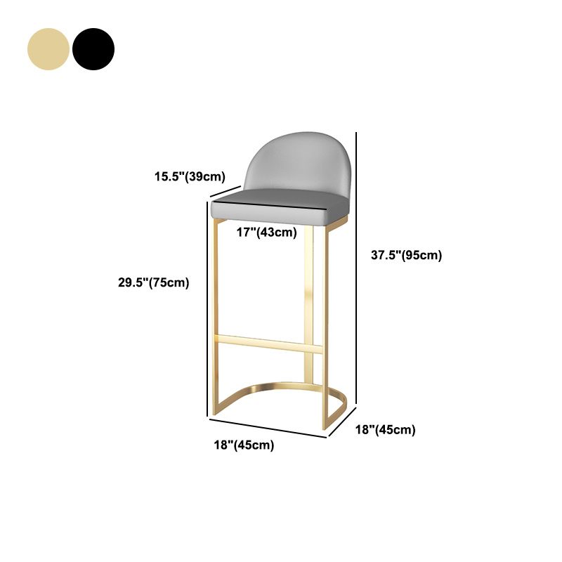 Scandinavian Bucket Counter & Bar Stool Faux Leather Bar Stool for Dining Room