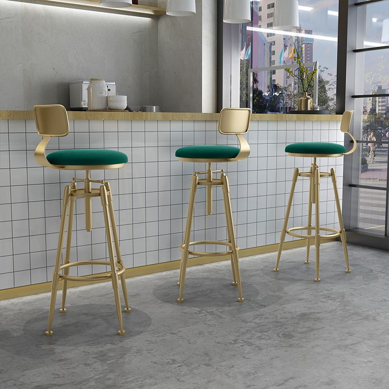 Metal Adjustable Height Bar Stool Industrial Upholstered Bar Stools