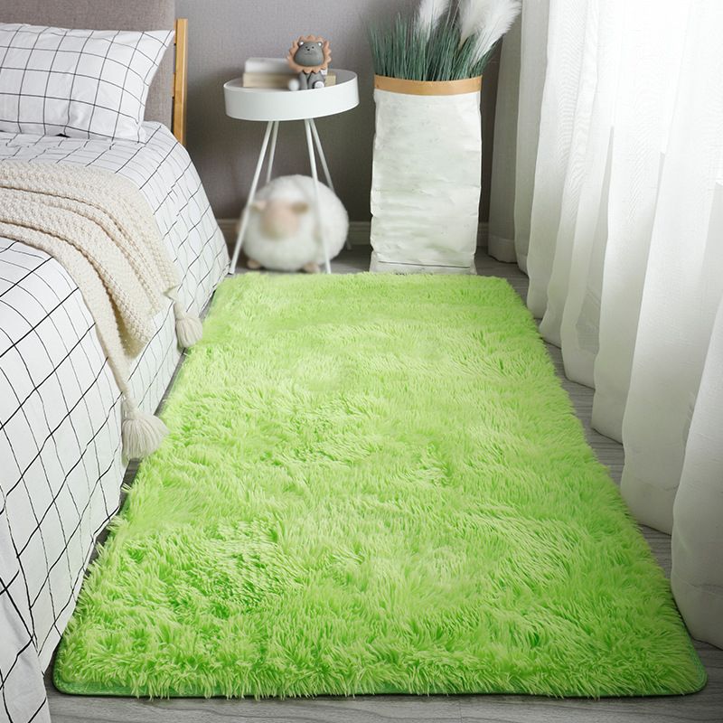 Modern Solid Color Plush Carpet Polyester Casual Rug Washable Rug for Sleeping Room