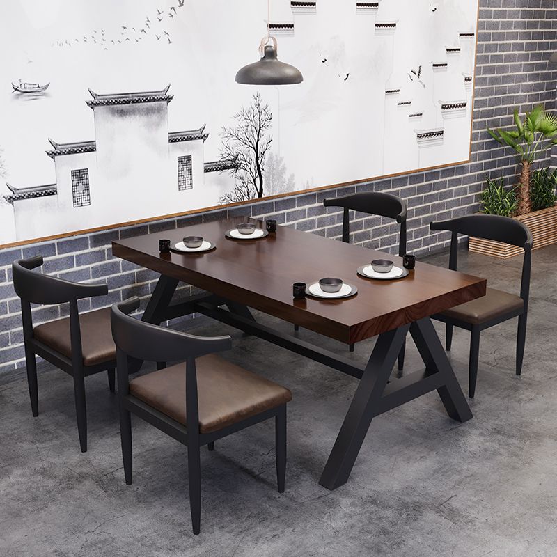 Industrial Kitchen Rectangle Dinner Table Solid Wood Dining Table