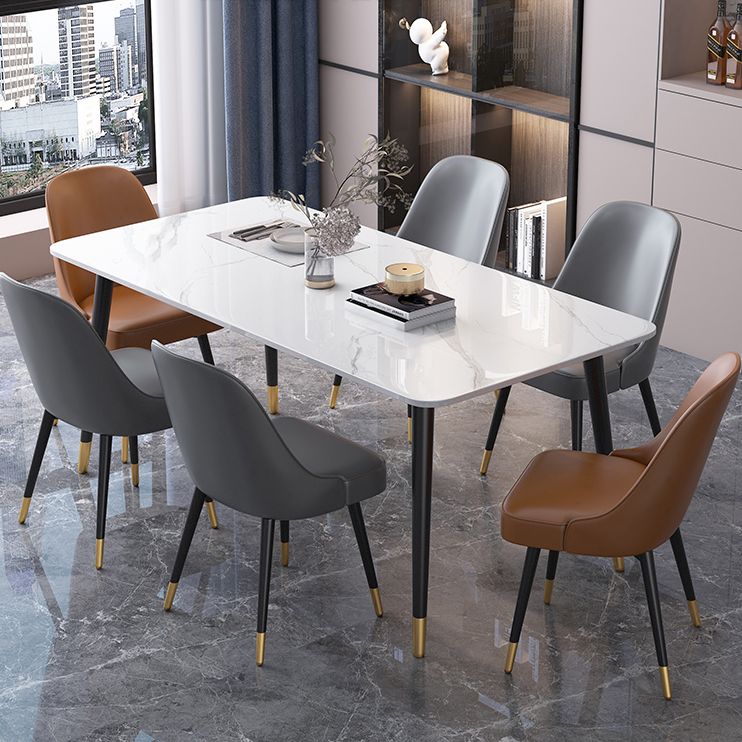 Modern 1/2/5/7 Pieces Dining Set Rectangle Stone Dining Table for Kitchen Dining Room