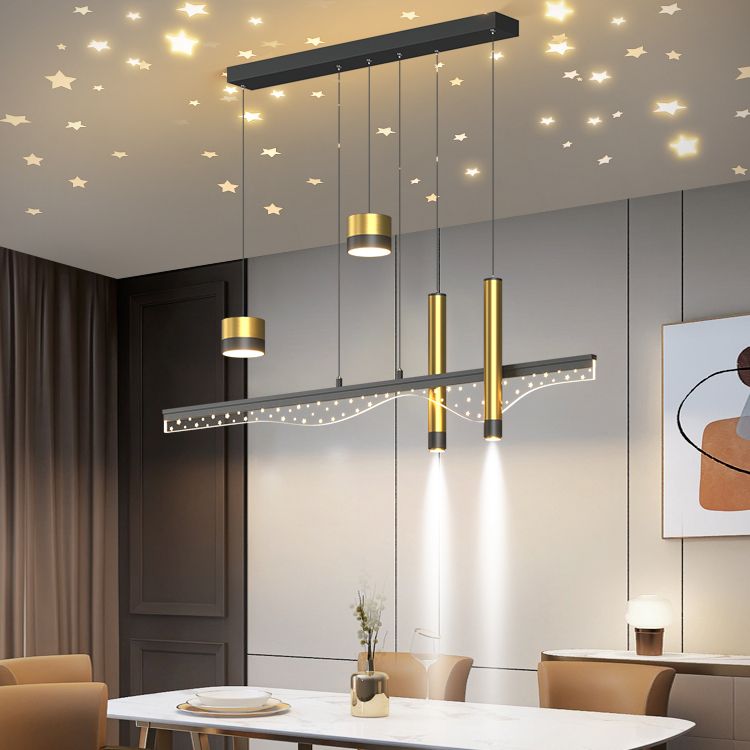 Contemporary Style Cylinder Island Lighting Metal Island Lighting Fixtures