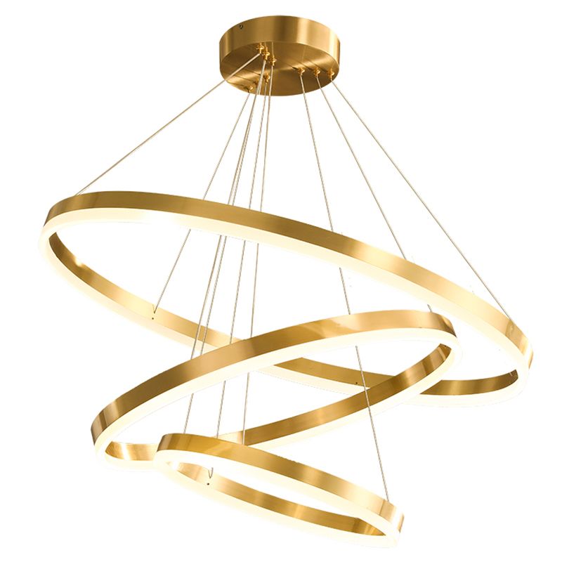 Nuevos accesorios de lámparas de lámpara de araña de oro modernas Luce de colgantes acrílico para sala de estar