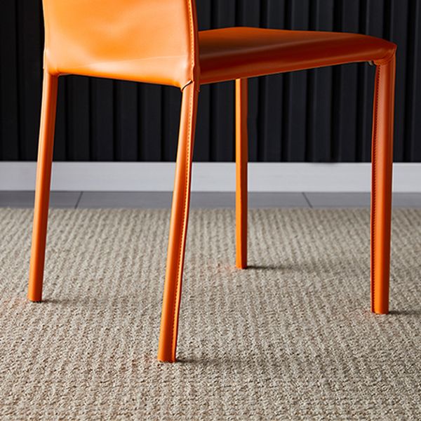 Sillas sin brazos con respaldo sólido, sillas laterales de comedor apilables con patas de metal